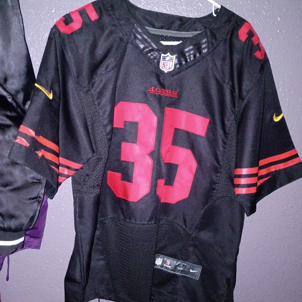 Nike San Francisco 49ers Black and Red Jersey REID #35